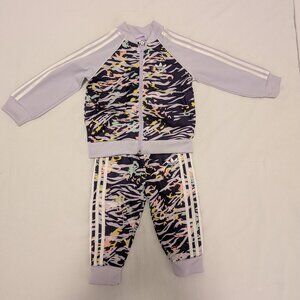 Adidas Originals Tracksuit – 9–12M – Lilac Print – Great Condition